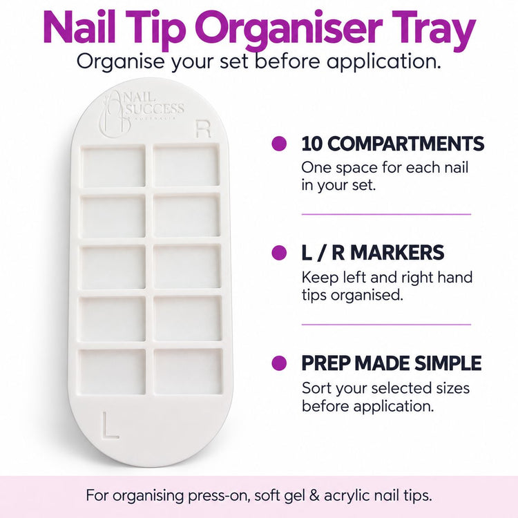 Nail Tip Organiser Tray – 10 Compartments