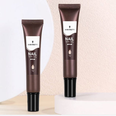 Two Born Pretty Nail Tips Gel 15g tubes in clear, for attaching soft gel nail tips