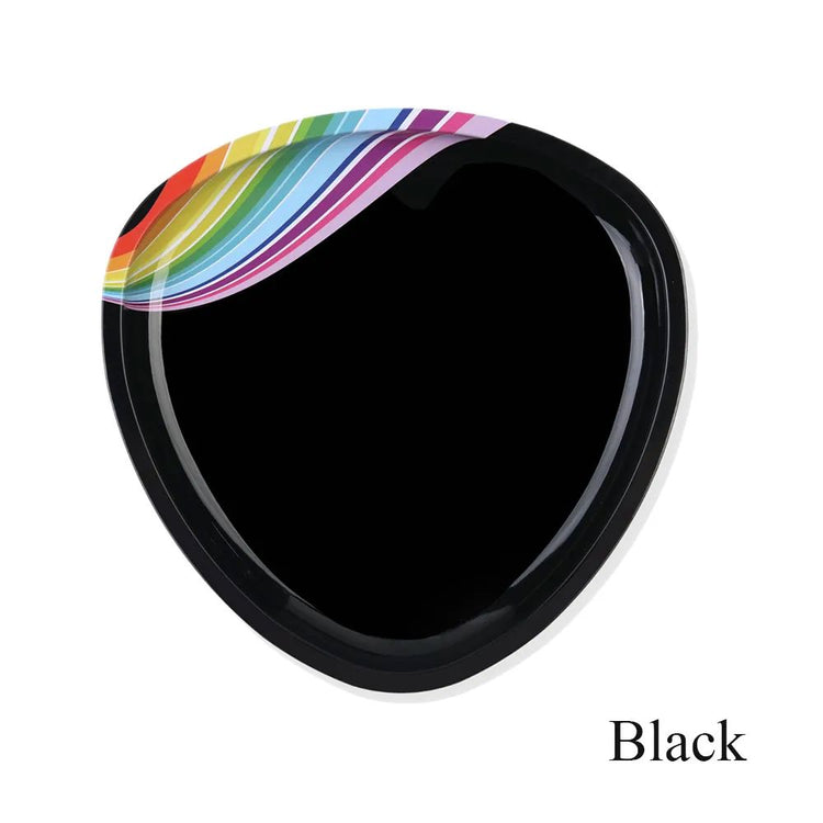 Black nail tools tray — heart-shaped manicure accessory tray for holding nail art tools and supplies