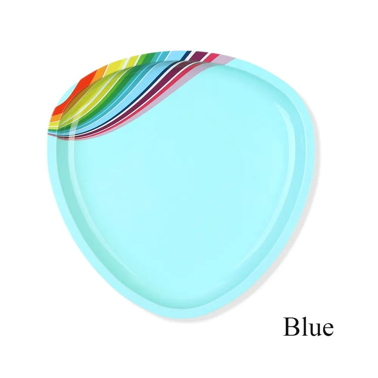 Blue nail tools tray — heart-shaped manicure accessory tray for holding nail art tools and supplies