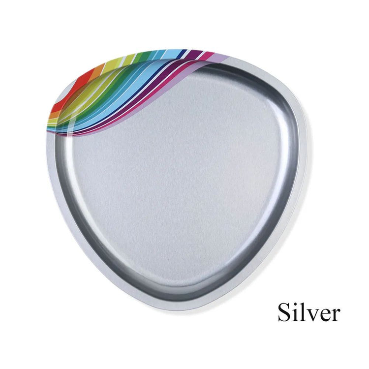 Heart-shaped nail tools tray in silver for nail art accessories and manicure tools