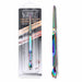 Rainbow multi-function nail shaping clip and dual-ended detailing tool with retail packaging, stainless steel finish and textured grip for professional nail art use