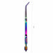 Rainbow curved multi-function nail tweezer tool with 18cm measurement, textured grip and dual-ended design for precise professional nail art detailing
