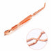 Nail Success Australia rose gold multi-function nail tweezer tool with curved tip and detail close-up
