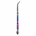 Rainbow curved-end multi-function nail tweezer tool with textured grip and dual-ended design for precise acrylic, gel and professional nail art detailing