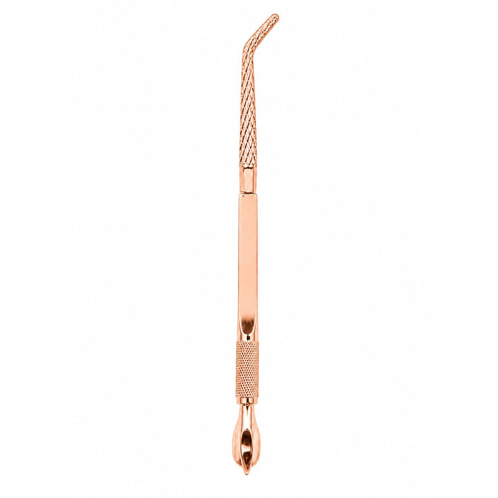 Rose gold curved end multifunction nail tweezer tool for nail art and manicure application