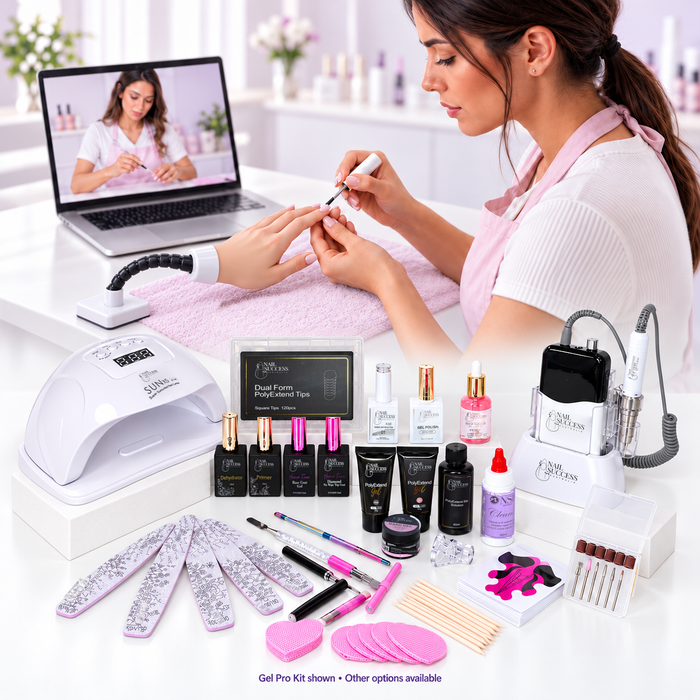 BIAB, Hard Gel & Polygel nail course with online learning scene and Gel Pro Kit