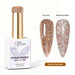 Nail Success Australia Nude Stardust reflective glitter gel polish with top coat and reflective effect swatches