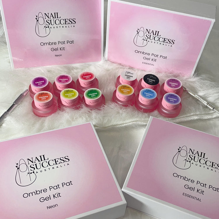 Nail Success Australia Ombre Pat Pat Gel Kit Neon and Essential sets with ombre gel pots and nail art tools