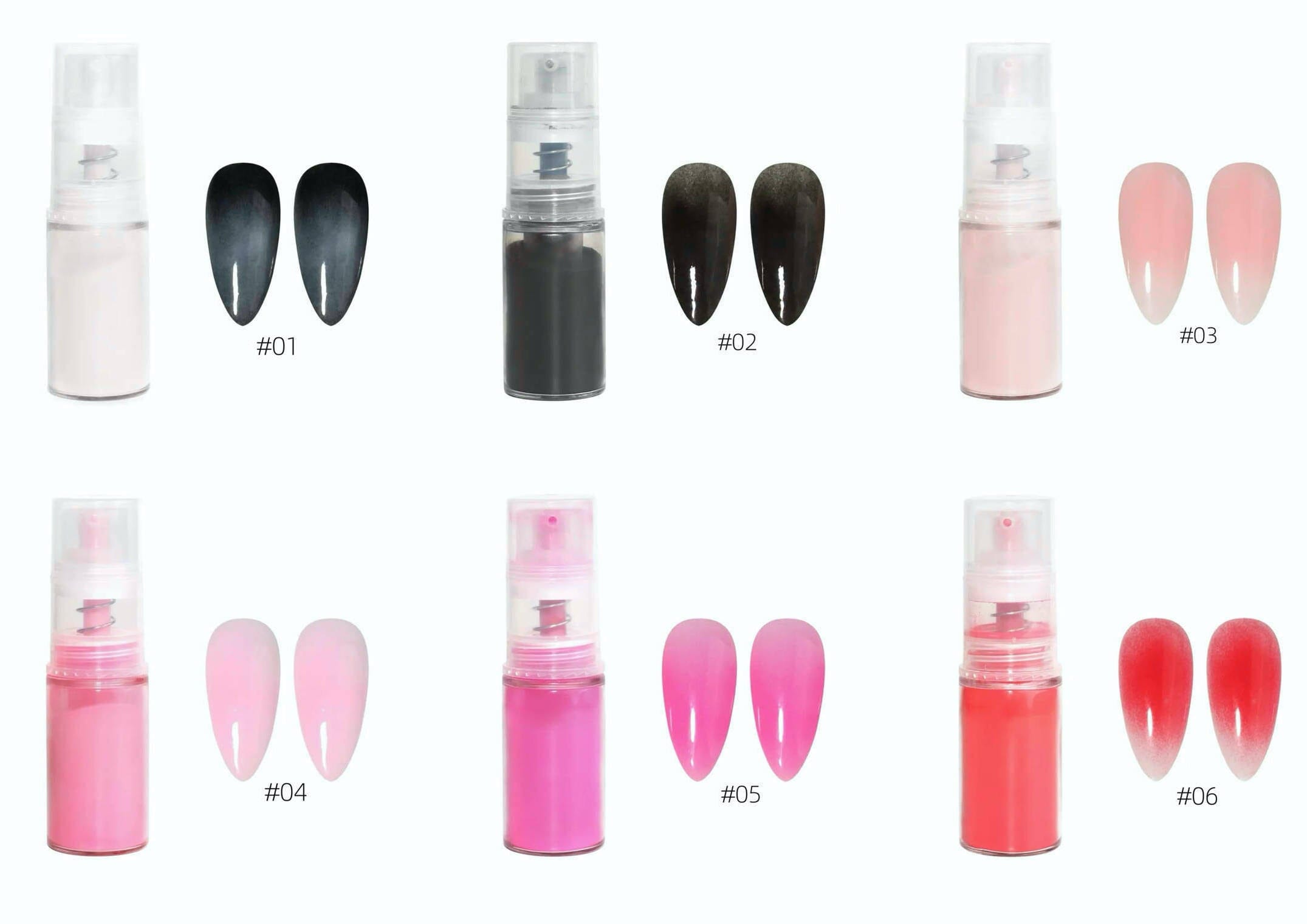 Ombre Pigment Powder Colour SprayCore Colour Pack #01 to #06