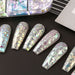 Opal aurora iridescent nail art flakes 12 colours nail art NSI Australia