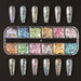 Opal aurora iridescent nail art flakes 12 colours nail art NSI Australia