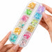 Opal Aurora iridescent nail art flakes in 12 assorted colours with clear organiser case