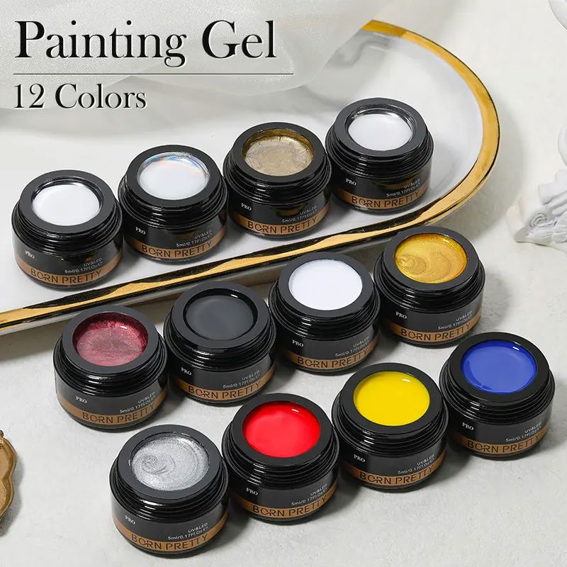 LED gel, 5ml jars displayed on tray