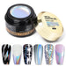 LED nail art drawing gel jar with lid and iridescent swatch nail designs