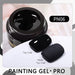 Born Pretty Painting Gel Pro PN06 Piano Black, black nail art gel in jar with glossy and matte top coat swatch tips