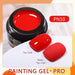 Born Pretty Painting Gel Pro PN10 classic red nail art gel pot with glossy top coat and matte top coat swatches