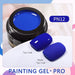 Born Pretty Painting Gel Pro PN12 Klein Blue – highly pigmented blue nail art gel with glossy and matte swatch tips