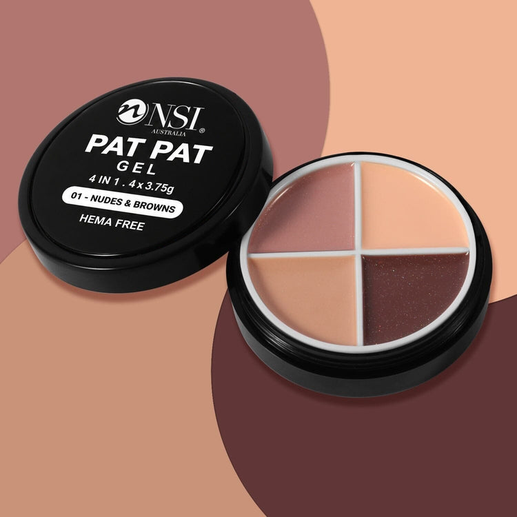 Pat Pat Gel mini jar, 4 colours, set 01 Nudes & Browns