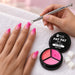 Nail tech using the 3 Colour - 02 Pinks Pat Pat Gel kit, patting pink ombre onto a client's nails with a cube sponge in the claw tool