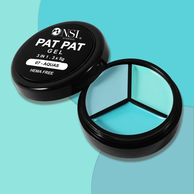 Pat Pat Gel mini jar, 3 colours, set 07 Aquas