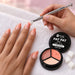 Nail tech using the 3 Colour - 01 Peach Nudes Pat Pat Gel kit, patting peach nude ombre onto a client's nails with a cube sponge in the claw tool