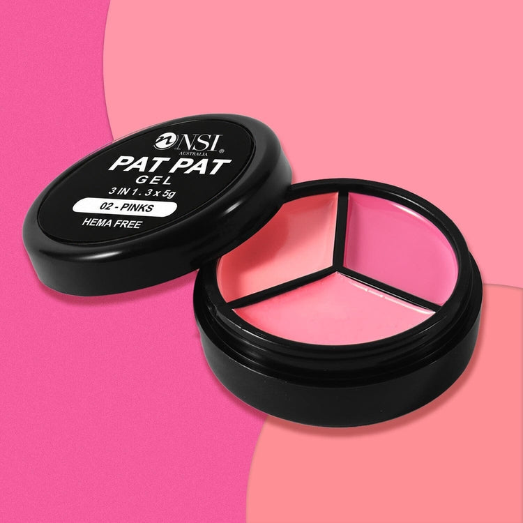 Pat Pat Gel mini jar, 3 colours, set 02 Pinks