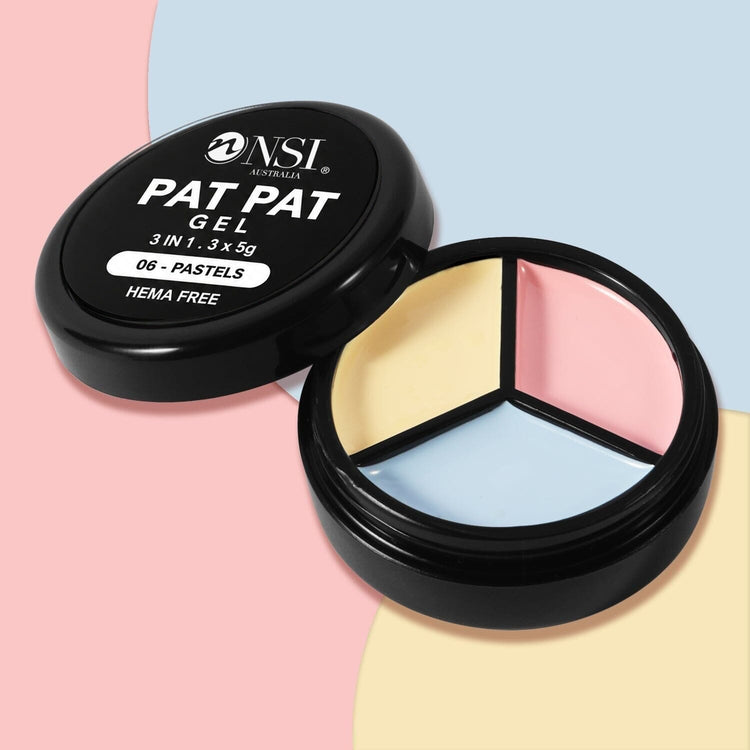 Pat Pat Gel mini jar, 3 colours, set 06 Pastels