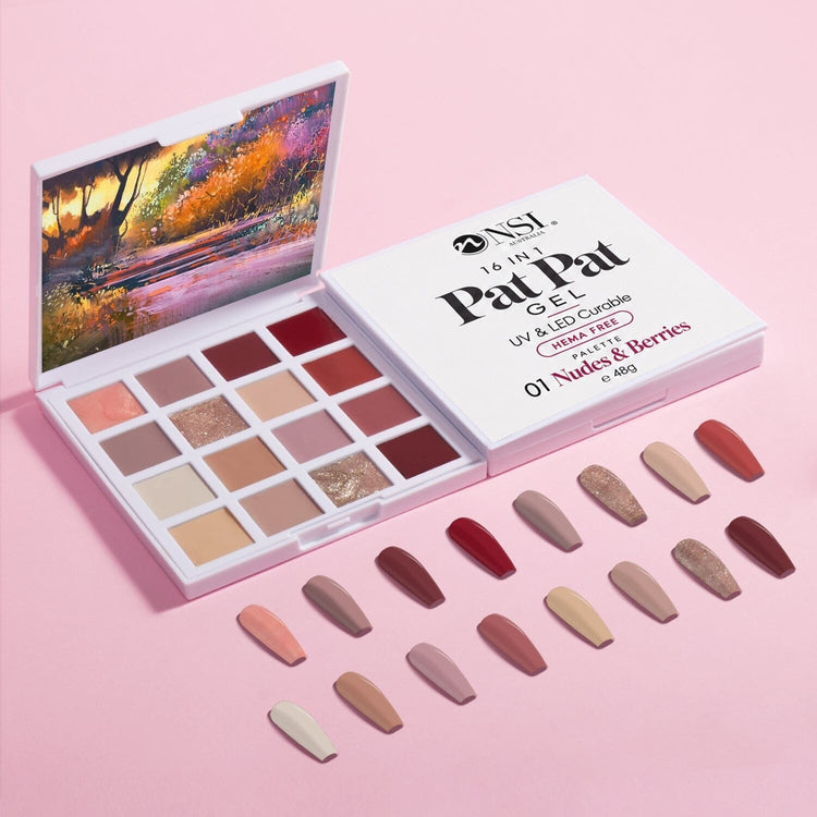 Pat Pat Gel Palette 16 colours, set 01 Nudes & Berries