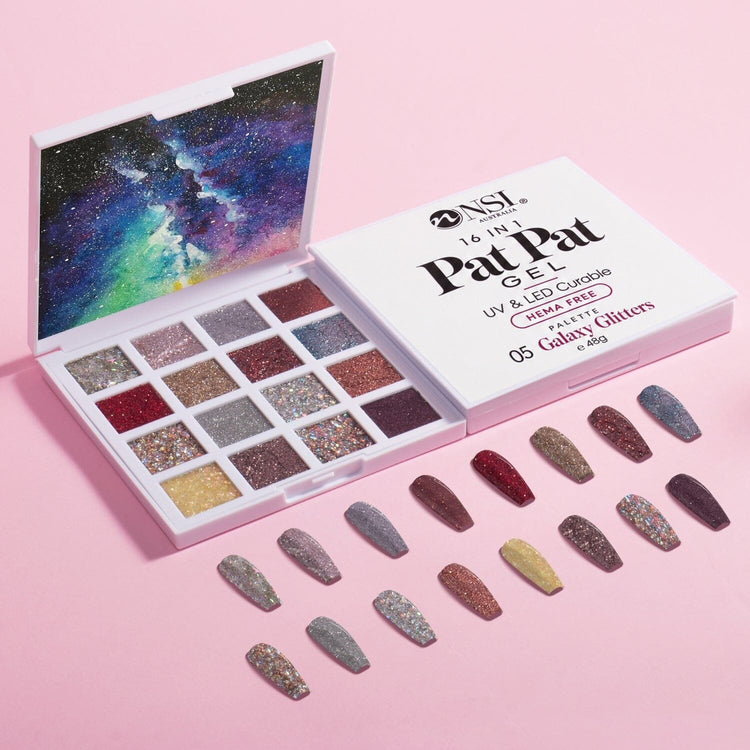 Pat Pat Gel Palette 16 colours, set 05 Galaxy Glitters