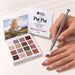 Pat Pat Gel Palette 16 colours, set 02 Browns & Glitters, with the claw tool and a cube sponge patting brown ombre onto almond nails