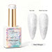 Pearl Whisper Aurora Pearl Gel Polish with white pearl shimmer swatches in top coat and matte finish