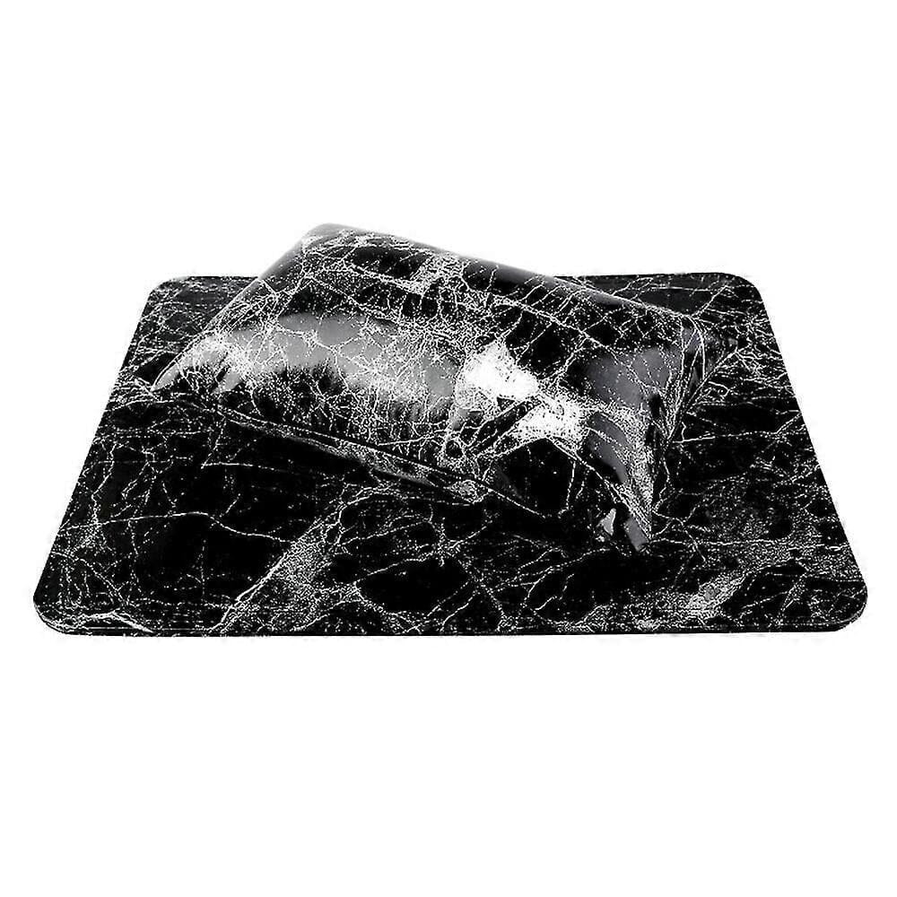 Black marble manicure arm rest pillow and table mat set — salon nail accessory by NSI Australia