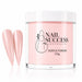 Peach Blush 20 crème acrylic nail powder in a 115 g tub with two matching stiletto nail swatches – Nail Success Australia