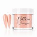 Coral pink acrylic nail powder in a 15 g jar with two matching stiletto nail swatches – Nail Success Australia