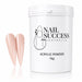 Rose Blush 20 Nude acrylic nail powder in a 1 kg tub with two matching stiletto nail swatches – Nail Success Australia