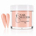 Coral pink acrylic nail powder in a 30 g tub with two matching stiletto nail swatches – Nail Success Australia
