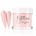 Peach Blush 20 crème acrylic nail powder in a 30 g tub with two matching stiletto nail swatches – Nail Success Australia