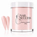 Peach Blush 20 crème acrylic nail powder in a 445 g tub with two matching stiletto nail swatches – Nail Success Australia