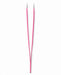 Pink fine point tweezers with long slim design and sharp precision tips for nail art placement, detailing and salon use