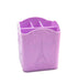 Purple compartmented nail tool storage organiser with an embossed Eiffel Tower and floral design