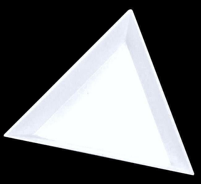 Plastic White Triangular Tray + Wax Stone Picker