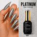 Nail Success Australia Platinum Gel Polish 001 15ml with silver textured glitter manicure design