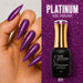 Nail Success Australia Platinum Gel Polish 011 15ml with purple textured glitter manicure design