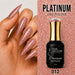 Nail Success Australia Platinum Gel Polish 012 15ml with rose gold textured glitter manicure design