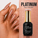 Nail Success Australia Platinum Gel Polish 014 15ml with soft peach textured glitter manicure design