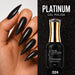 Nail Success Australia Platinum Gel Polish 024 15ml with black textured glitter manicure design