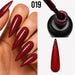 Platinum Gel Polish 019 red textured glitter finish shown on stiletto nails, brush and nail swatch, Nail Success Australia