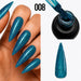 Platinum Gel Polish 008 teal blue textured glitter finish shown on stiletto nails, brush and nail swatch, Nail Success Australia