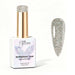 Nail Success Australia Platinum Luxe reflective glitter gel polish bottle with glossy platinum nail colour swatch